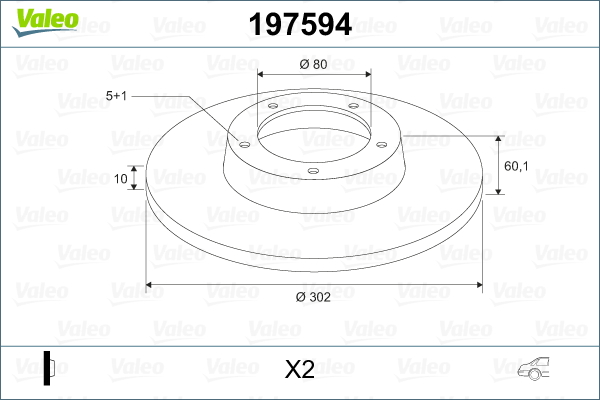 Disc frana MITSUBISHI ASX (GA_W_) 1.6 MIVEC (GA1W) benzina 117 cai VALEO 197594