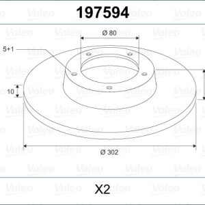Disc frana MITSUBISHI ASX (GA_W_) 1.8 DI-D 4WD (GA6W) diesel 116 cai VALEO 197594