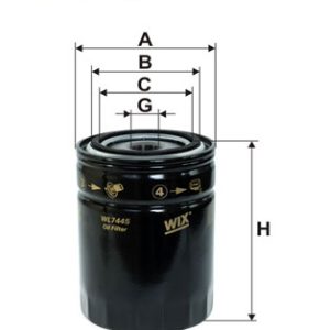 Filtru ulei MITSUBISHI Canter (FB7, FB8, FE7, FE8) VII 6C18 diesel 175 cai WIX FILTERS WL7445
