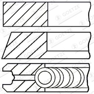 Set segmenti piston MITSUBISHI LANCER VIII Sportback (CX_A) 2.0 DI-D (CX8A) diesel 140 cai GOETZE ENGINE 08-139500-00