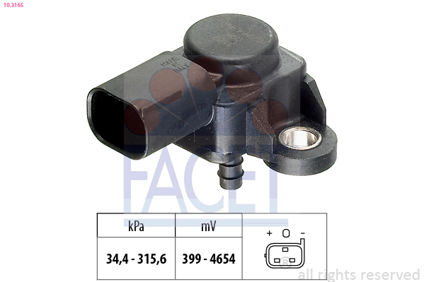 Senzor presiune aer MITSUBISHI COLT VI (Z3_A, Z2_A) 1.5 DI-D (Z39A) diesel 95 cai FACET 10.3165