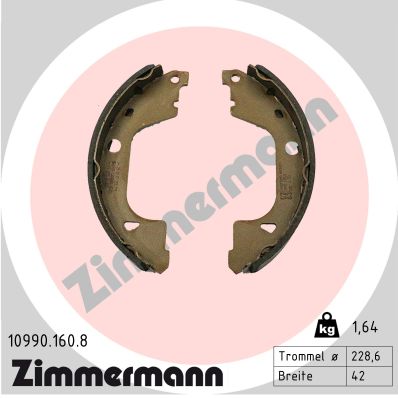 Set saboti frana frana de mana MITSUBISHI ASX (VSX_, VSE_) 1.0 (VSXG0) benzina 91 cai ZIMMERMANN 10990.160.8