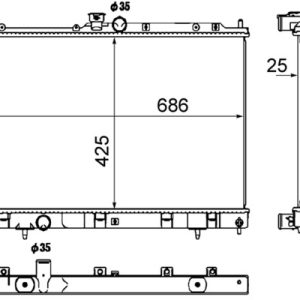 Radiator racire motor MITSUBISHI OUTLANDER I (CU_W) 2.4 4WD (CU5W) benzina 160 cai MAHLE ORIGINAL CR 1883 000S