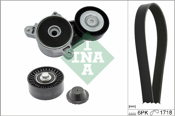 Set curea transmisie cu caneluri MITSUBISHI LANCER VIII Sportback (CX_A) 2.0 DI-D (CX8A) diesel 140 cai INA 529 0515 10