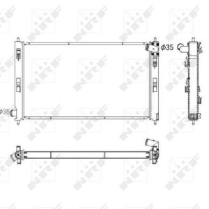 Radiator racire motor MITSUBISHI OUTLANDER II (CW_W) 2.2 DI-D 4WD diesel 156 cai NRF 53753