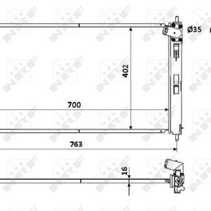 Radiator racire motor MITSUBISHI OUTLANDER II (CW_W) 2.0 DI-D (CW8W) diesel 140 cai NRF 53906