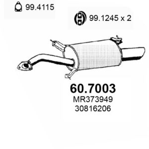 Toba esapament finala MITSUBISHI CARISMA (DA_) 1.9 TD (DA4A) diesel 90 cai ASSO 60.7003