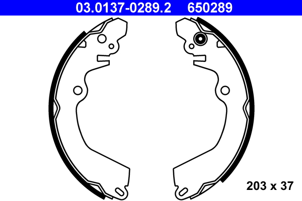 Set saboti frana MITSUBISHI CARISMA limuzina (DA_) 1.6 (DA1A) benzina 95 cai ATE 03.0137-0289.2