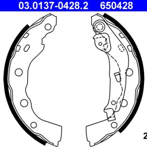 Set saboti frana MITSUBISHI CARISMA limuzina (DA_) 1.8 16V GDI (DA2A) benzina 125 cai ATE 03.0137-0428.2