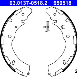 Set saboti frana MITSUBISHI L200 / TRITON platou / sasiu (KA_T, KB_T) 2.5 DI-D 4WD (KB4T) diesel 178 cai ATE 03.0137-0518.2
