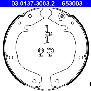 Set saboti frana frana de mana MITSUBISHI PAJERO CLASSIC (V2_W, V6_W, V7_W) 2.5 TD (V24W) diesel 115 cai ATE 03.0137-3003.2