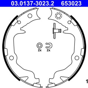 Set saboti frana frana de mana MITSUBISHI LANCER VIII Sportback (CX_A) 1.8 MIVEC (CX3A, CX6A) benzina 140 cai ATE 03.0137-3023.2