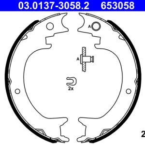 Set saboti frana frana de mana MITSUBISHI PAJERO CLASSIC (V2_W, V6_W, V7_W) 3.2 DI-D (V68W, V78W) diesel 170 cai ATE 03.0137-3058.2
