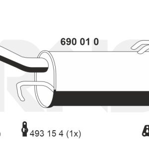 Toba esapament finala MITSUBISHI COLT VI (Z3_A, Z2_A) 1.1 (Z31A, Z32A) benzina 75 cai ERNST 690010