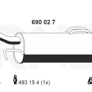 Toba esapament finala MITSUBISHI COLT VI (Z3_A, Z2_A) 1.1 (Z31A, Z32A) benzina 75 cai ERNST 690027