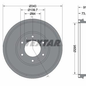 Tambur frana MITSUBISHI L200 / TRITON (KA_T, KB_T) 2.5 DI-D 4WD (KB4T) diesel 178 cai TEXTAR 94035300