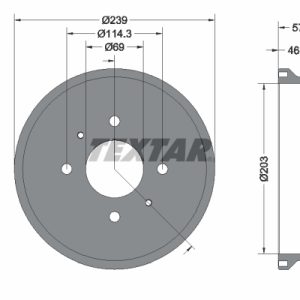 Tambur frana MITSUBISHI COLT VI (Z3_A, Z2_A) 1.3 Flexfuel (Z35A) Benzina/Etanol 95 cai TEXTAR 94044200