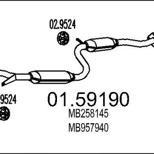 Toba esapamet intermediara MITSUBISHI CARISMA (DA_) 1.6 (DA1A) benzina 90 cai MTS 01.59190