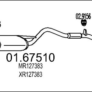 Toba esapament finala MITSUBISHI L200 (K7_T, K6_T, K5_T) 2.5 TD 4WD (K74T) diesel 133 cai MTS 01.67510