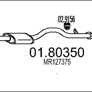 Toba esapamet intermediara MITSUBISHI L200 (K7_T, K6_T, K5_T) 2.5 TD 4WD (K74T) diesel 115 cai MTS 01.80350