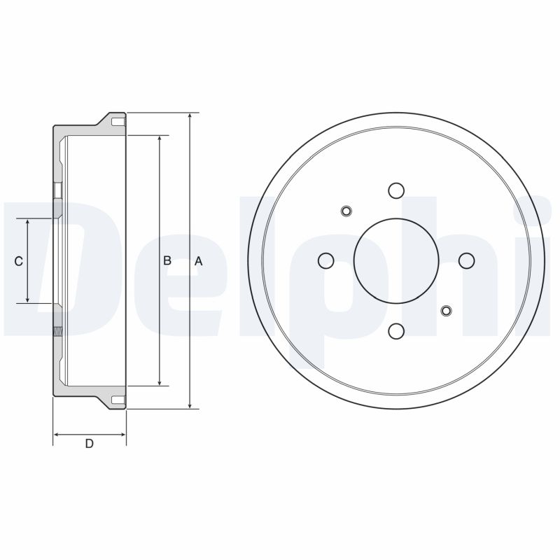 Tambur frana MITSUBISHI COLT VI (Z3_A, Z2_A) 1.1 (Z31A, Z32A) benzina 75 cai DELPHI BF604