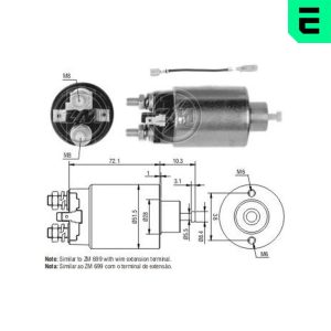 Solenoid electromotor MITSUBISHI L 300 / DELICA II bus (L03_P/G, L0_2P) 1.6 (L032P, L062P) benzina 65 cai ERA ZM1699