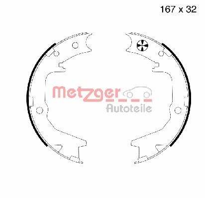 Set saboti frana frana de mana MITSUBISHI GALANT VIII (EA_) 2.0 (EA2A) benzina 133 cai METZGER MG 994