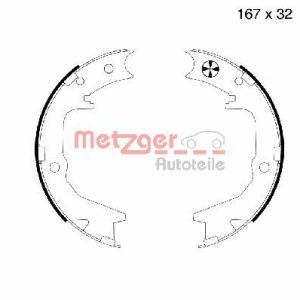 Set saboti frana frana de mana MITSUBISHI GALANT VIII (EA_) 2.0 (EA2A) benzina 136 cai METZGER MG 994