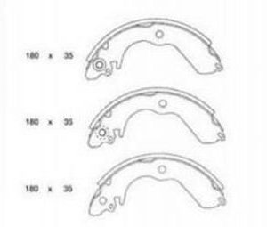 Set saboti frana MITSUBISHI LANCER VI (CJ_, CP_) 1.3 12V (CK1A) benzina 75 cai NIPPARTS J3505031