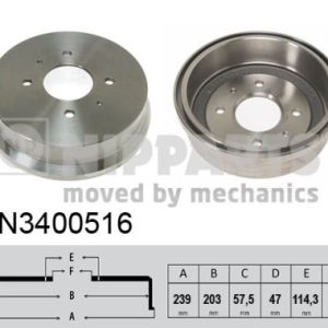 Tambur frana MITSUBISHI COLT VI (Z3_A, Z2_A) 1.3 (Z21A) benzina 95 cai NIPPARTS N3400516