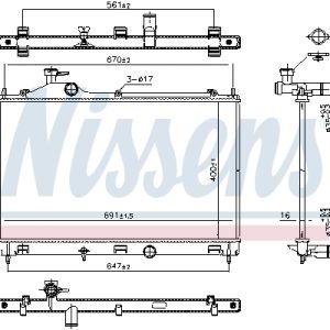 Radiator racire motor MITSUBISHI ECLIPSE CROSS (GK_, GL_) 1.5 T-Mivec benzina 163 cai NISSENS 607027