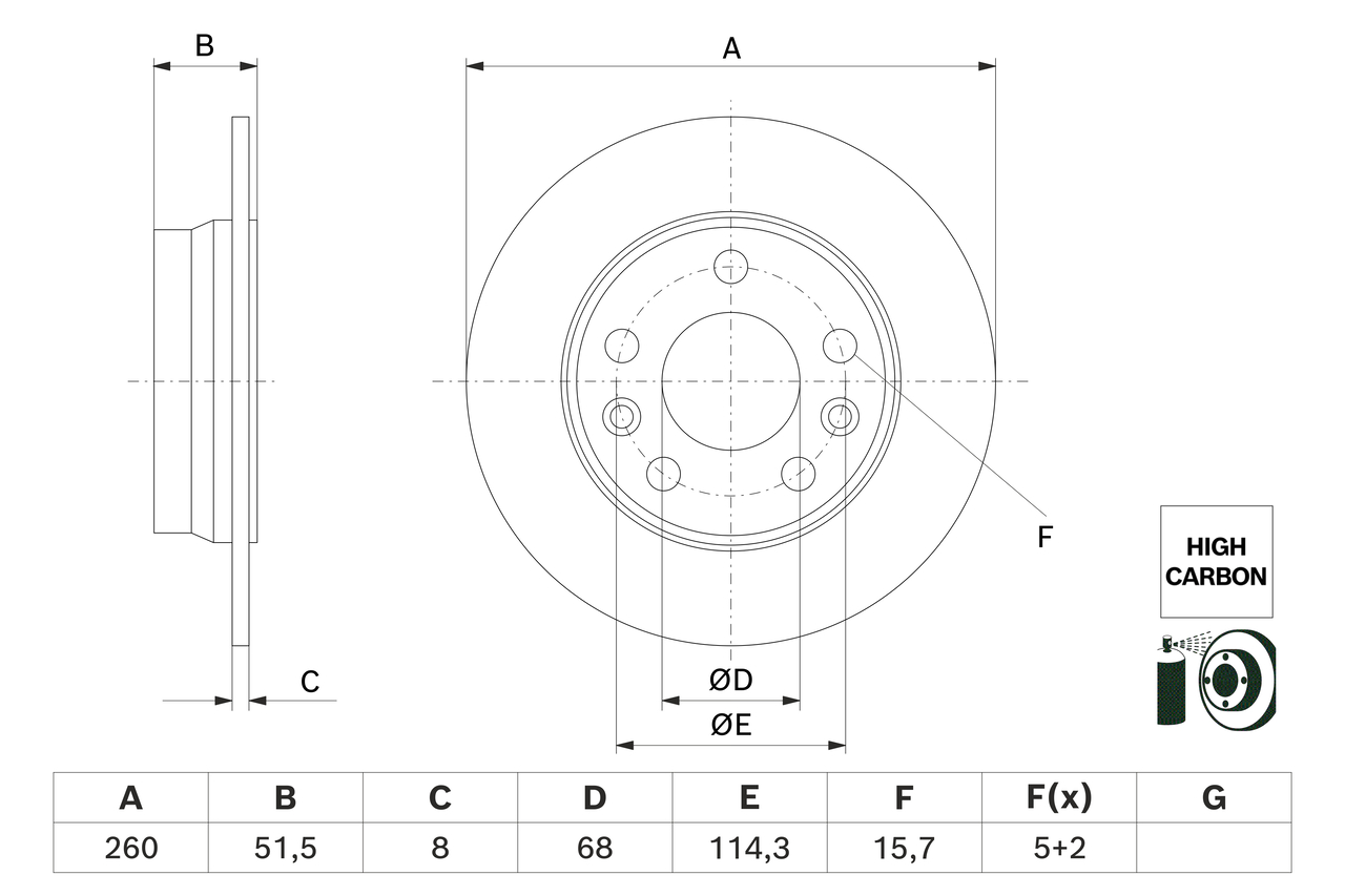 Disc frana BOSCH 0986479H61 – MITUBISHI | AutoRival