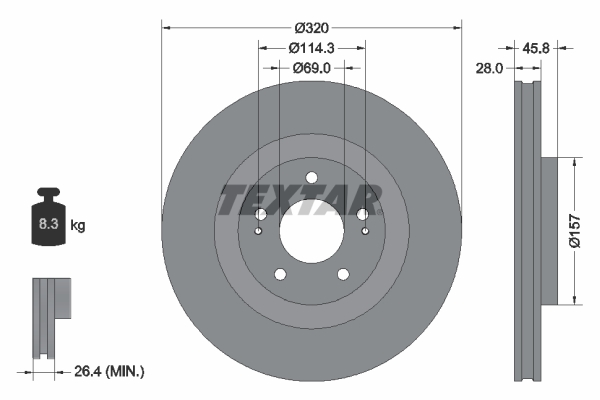 Disc frana TEXTAR 92306503 – MITUBISHI | AutoRival