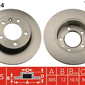 Disc frana OPEL MOVANO A bus (X70) 2.5 CDTI (JD) diesel 146 cai TRW DF4234