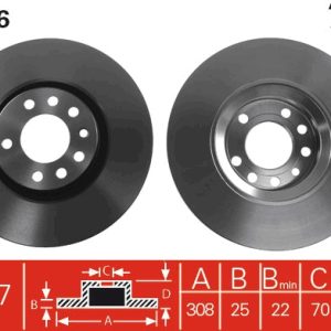 Disc frana OPEL ADAM (M13) 1.4 S benzina 150 cai TRW DF4246