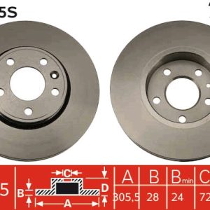 Disc frana OPEL VIVARO A bus (X83) 2.5 CDTI (F7, J7, A07) diesel 146 cai TRW DF4275S