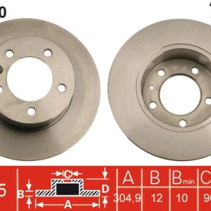 Disc frana OPEL MOVANO B platou / sasiu (X62) 2.3 CDTI FWD (EV, HV, UV) diesel 179 cai TRW DF6120