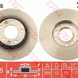 Disc frana OPEL GRANDLAND / GRANDLAND X (A18, P1UO) 1.6 Turbo (75) benzina 181 cai TRW DF6656