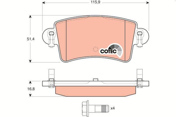Placute frana OPEL MOVANO A caroserie (X70) 2.8 DTI (FD) diesel 114 cai TRW GDB1470