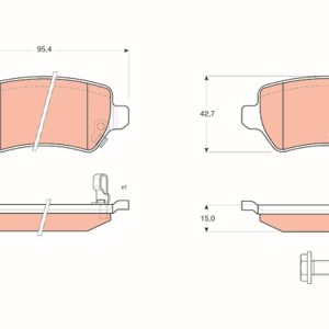 Placute frana OPEL COMBO Tour 1.7 DTI 16V diesel 75 cai TRW GDB1515