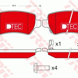 Placute frana OPEL COMBO Tour 1.3 CDTI 16V diesel 75 cai TRW GDB1515DTE