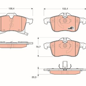 Placute frana OPEL COMBO Tour 1.6 CNG Benzina/Gaz metan (GNC) 97 cai TRW GDB1668