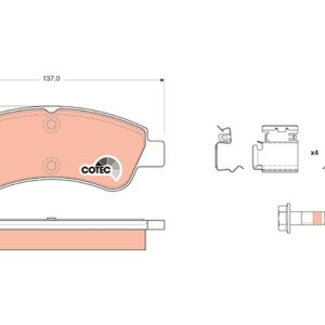 Placute frana OPEL ROCKS-E Electric (9AZ2CA) electric 8 cai TRW GDB1677