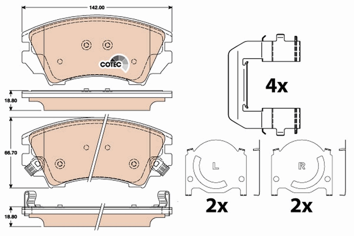 Placute frana OPEL CASCADA (W13) 1.6 SIDI (67) benzina 170 cai TRW GDB1783