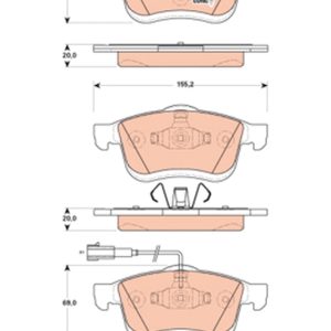 Placute frana OPEL COMBO Autoutilitara/limuzina spatioasa (X12) 1.6 CDTI (B05) diesel 101 cai TRW GDB1864