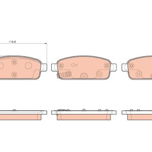 Placute frana OPEL AMPERA (R12) EV 150 benzina/elector 151 cai TRW GDB1927