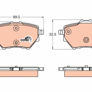 Placute frana OPEL GRANDLAND X Van 1.2 (75) benzina 131 cai TRW GDB2036