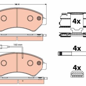 Placute frana OPEL MOVANO C platou / sasiu (U9) 2.2 D diesel 140 cai TRW GDB2072