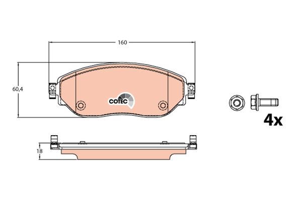 Placute frana OPEL VIVARO B bus (X82) 1.6 CDTI (06) diesel 125 cai TRW GDB2096