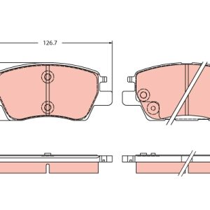 Placute frana OPEL AMPERA-E (F17) EV150 (48) electric 204 cai TRW GDB2387